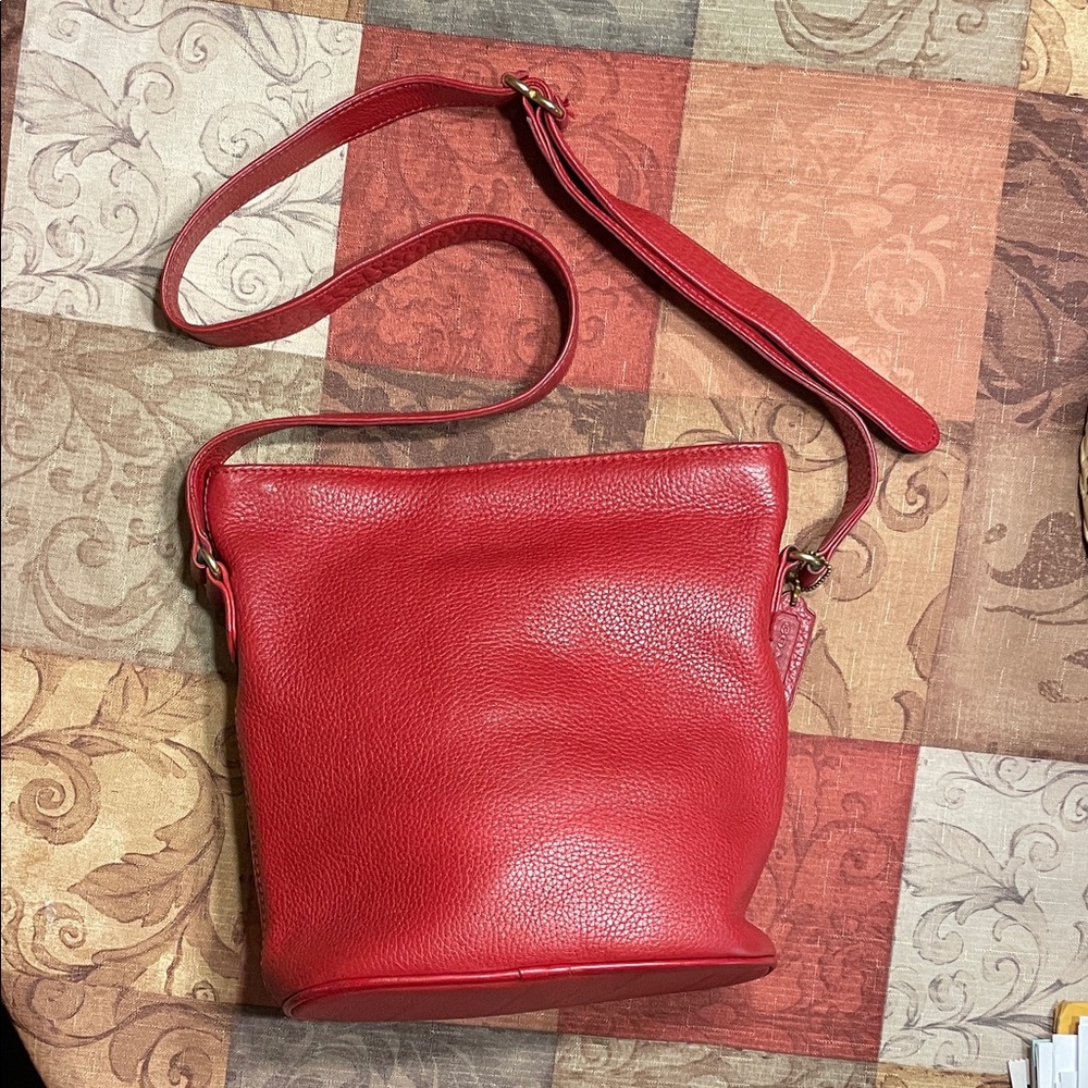 Coach Vibrant Red Leather Shoulder Bag